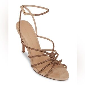 Veronica Beard ANEESHA SAND & TOPAZ STILETTO-HEEL metallic gold SANDAL